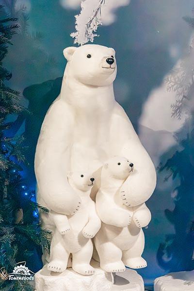 Photo du marché de Noël des jardineries Tournesols - Famille d'ours polaires